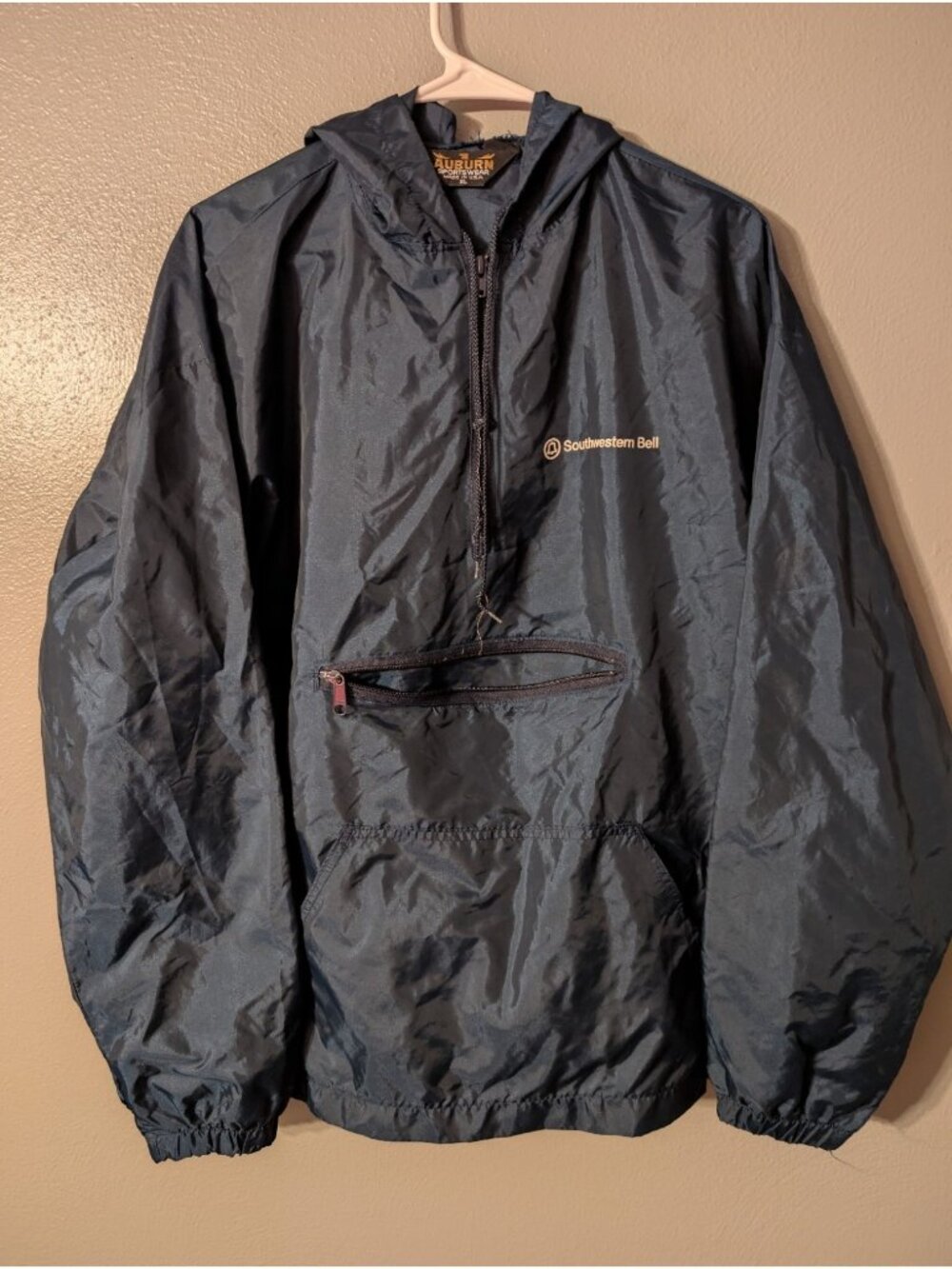 Vintage 80s Auburn Mens XL Southwestern Bell Nylon Anorak Windbreaker USA